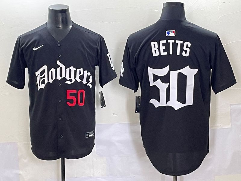 Men 2025 Los Angeles Dodgers #50 Betts Black Seventh generation Joint Name Nike MLB Jersey style 6->los angeles dodgers->MLB Jersey